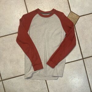 St. John's Bay Rust and Light Gray Crew Neck Top